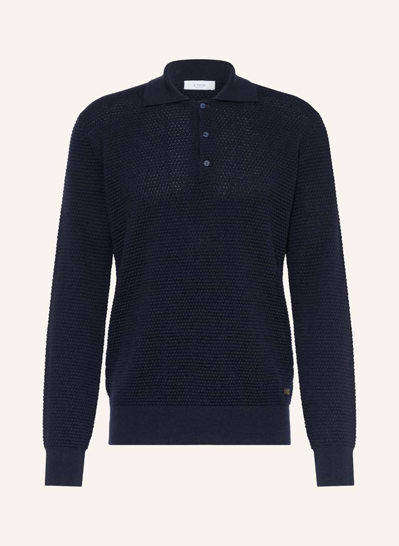 Eton Strick-Poloshirt Aus Merinowolle blau von Eton