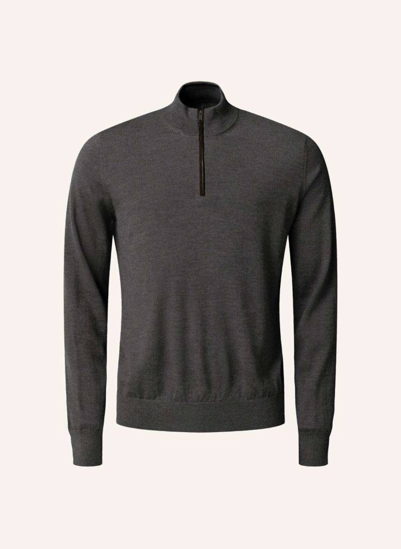 Eton Quarter-Zip-Strickpullover grau Eton Quarter-Zip-Strickpullover grau von Eton