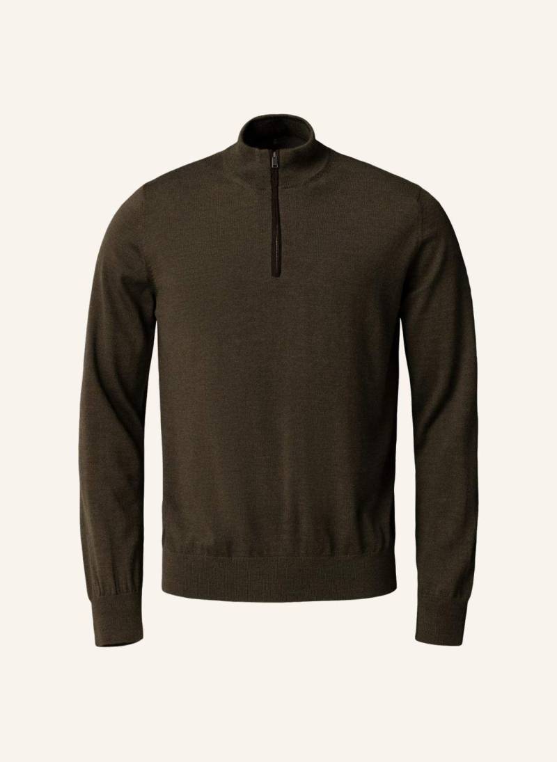 Eton Quarter-Zip-Strickpullover gruen Eton Quarter-Zip-Strickpullover gruen von Eton