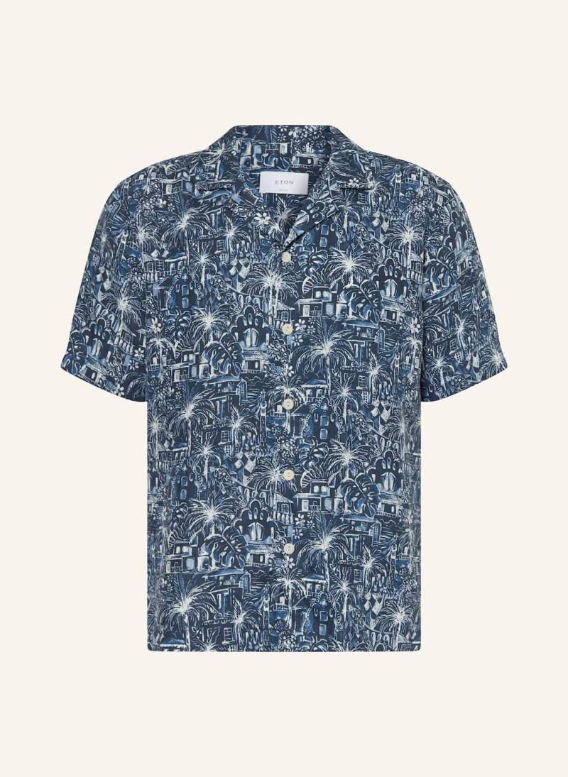 Eton Resorthemd Medium Fit Aus Leinen blau von Eton