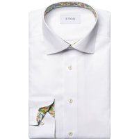 Eton Signature-Twill-Hemd mit floralem Ausputz, Slim Fit von Eton