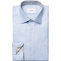 Eton Unifarbenes Hemd aus Struktur-Twill mit Ausputz in 42 von Eton