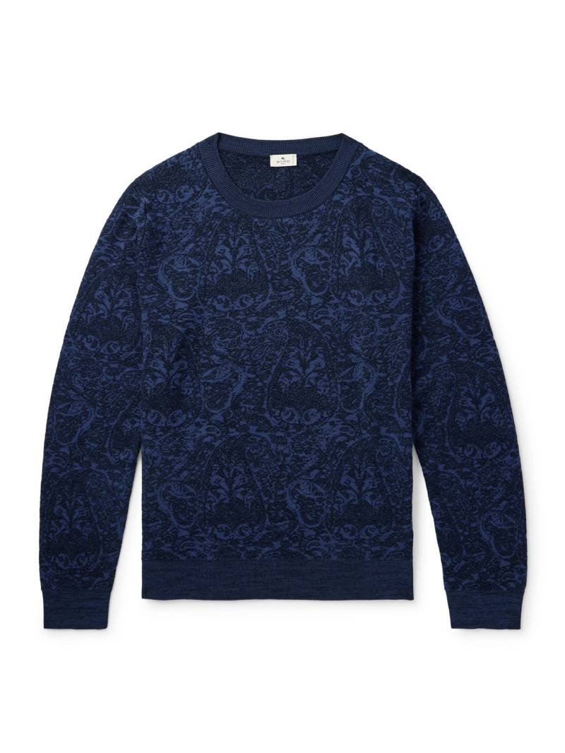 Etro - Jacquard-Knit Cotton-Blend Sweater - Men - Blue - M von Etro