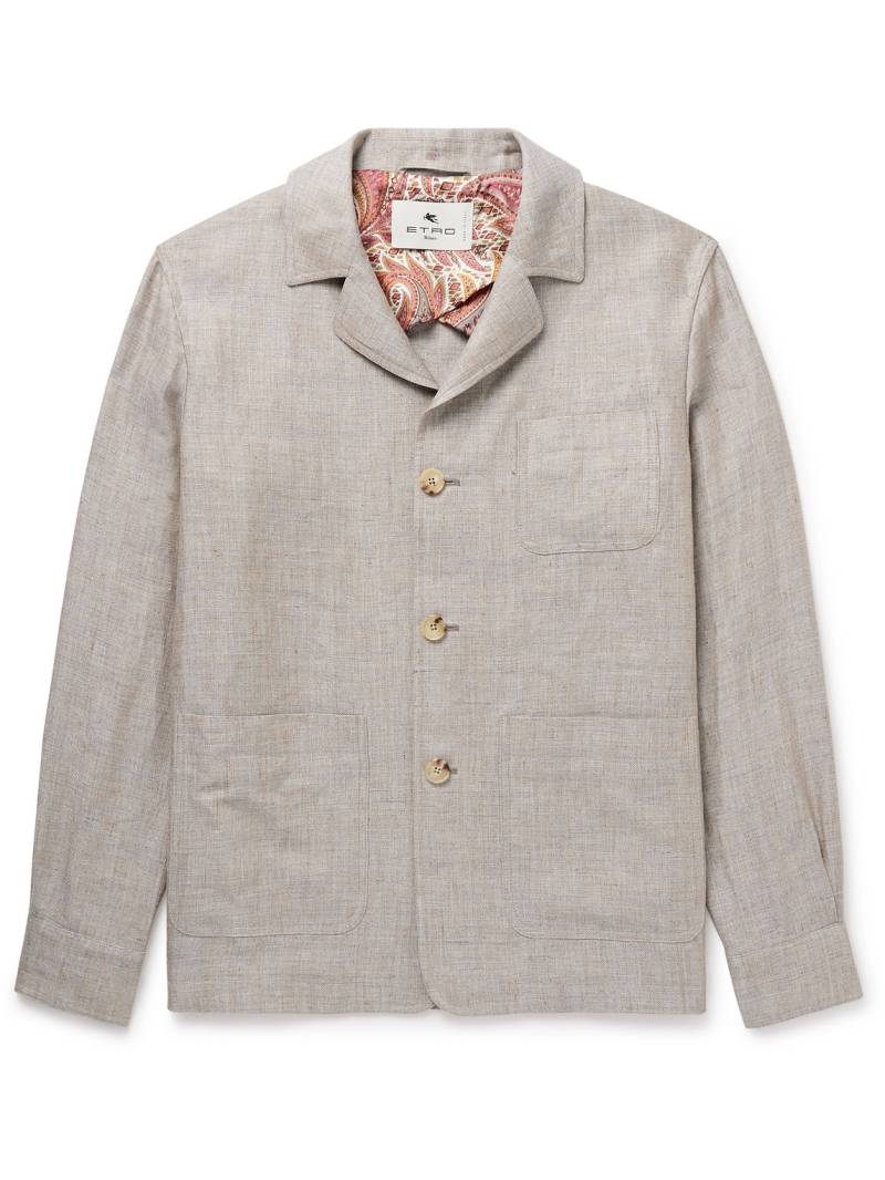 Etro - Linen-Twill Overshirt - Men - Neutrals - IT 46 von Etro