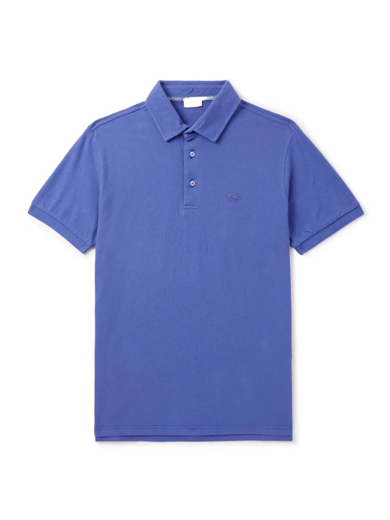 Etro - Logo-Embroidered Cotton-Piqué Polo Shirt - Men - Blue - L Etro - Logo-Embroidered Cotton-Piqué Polo Shirt - Men - Blue - L von Etro