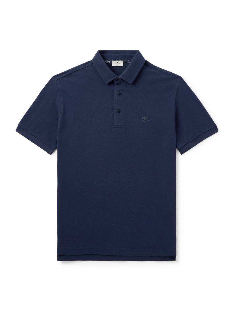 Etro - Logo-Embroidered Cotton-Piqué Polo Shirt - Men - Blue - S Etro - Logo-Embroidered Cotton-Piqué Polo Shirt - Men - Blue - S von Etro