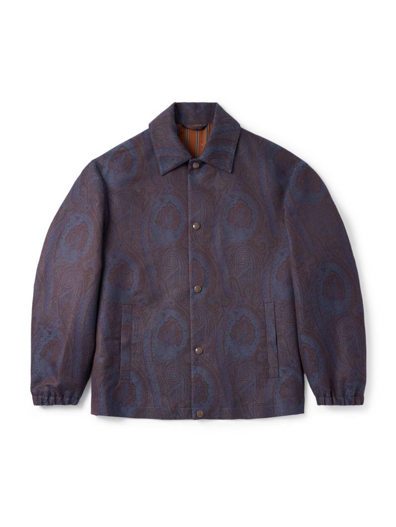 Etro - Paisley-Jacquard Cotton-Blend Overshirt - Men - Blue - S von Etro