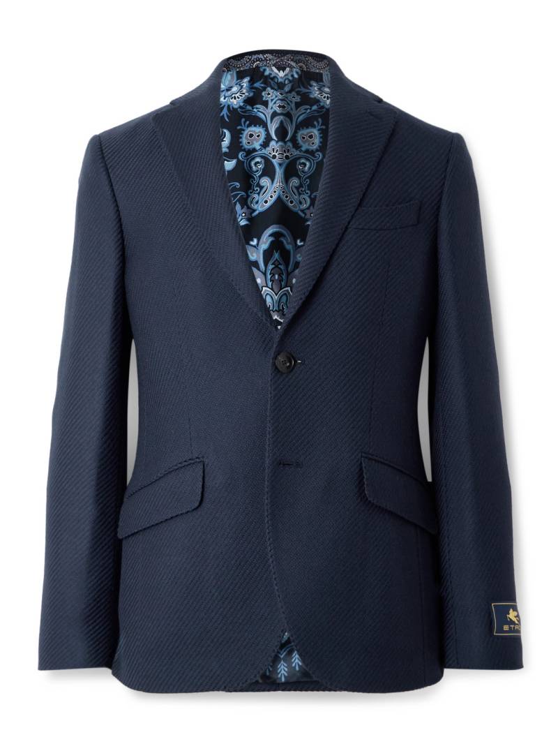 Etro - Roma Basketweave Wool Blazer - Men - Blue - IT 44 von Etro