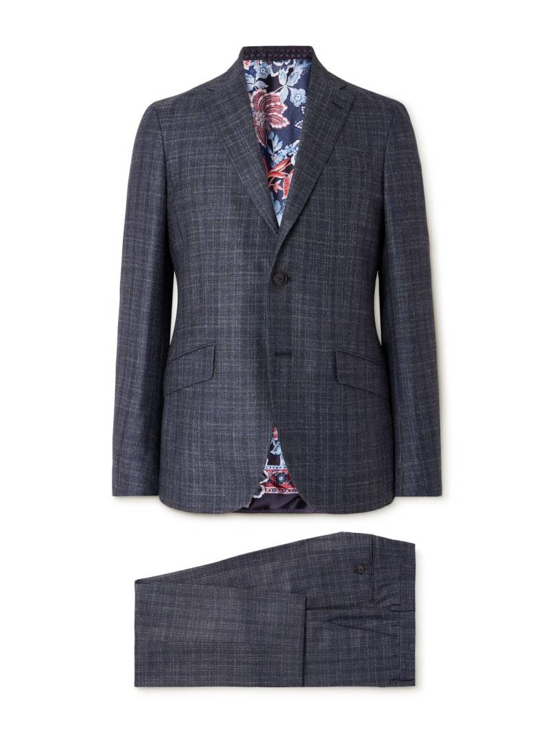 Etro - Roma Checked Wool, Silk and Linen-Blend Suit - Men - Blue - IT 54 von Etro