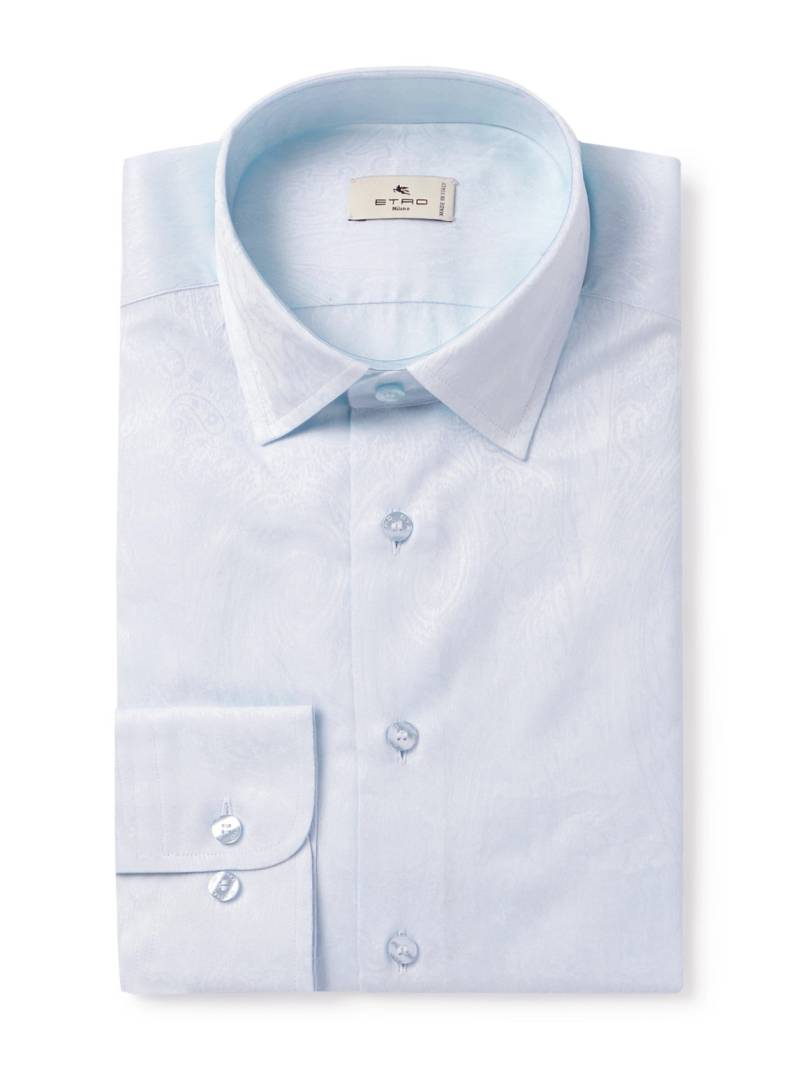 Etro - Roma Cutaway-Collar Paisley-Jacquard Cotton Shirt - Men - Blue - EU 42 von Etro