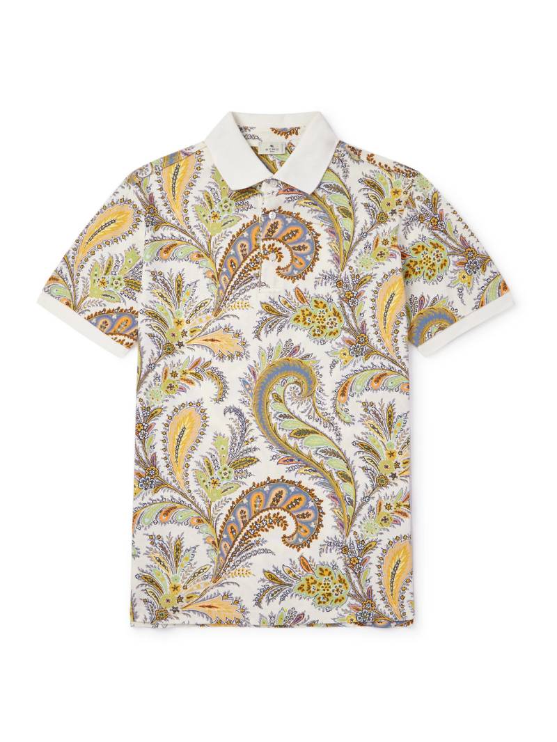 Etro - Roma Slim-Fit Paisley-Print Cotton-Piqué Polo Shirt - Men - Neutrals - M Etro - Roma Slim-Fit Paisley-Print Cotton-Piqué Polo Shirt - Men - Neutrals - M von Etro
