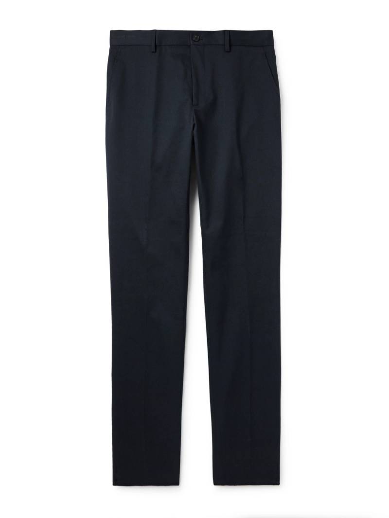 Etro - Roma Slim-Fit Straight-Leg Stretch-Cotton Twill Trousers - Men - Blue - IT 50 von Etro