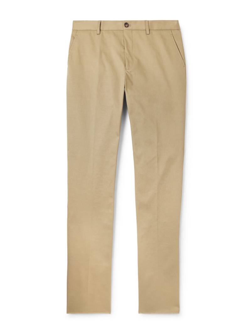 Etro - Roma Slim-Fit Straight-Leg Stretch-Cotton Twill Trousers - Men - Neutrals - IT 50 von Etro