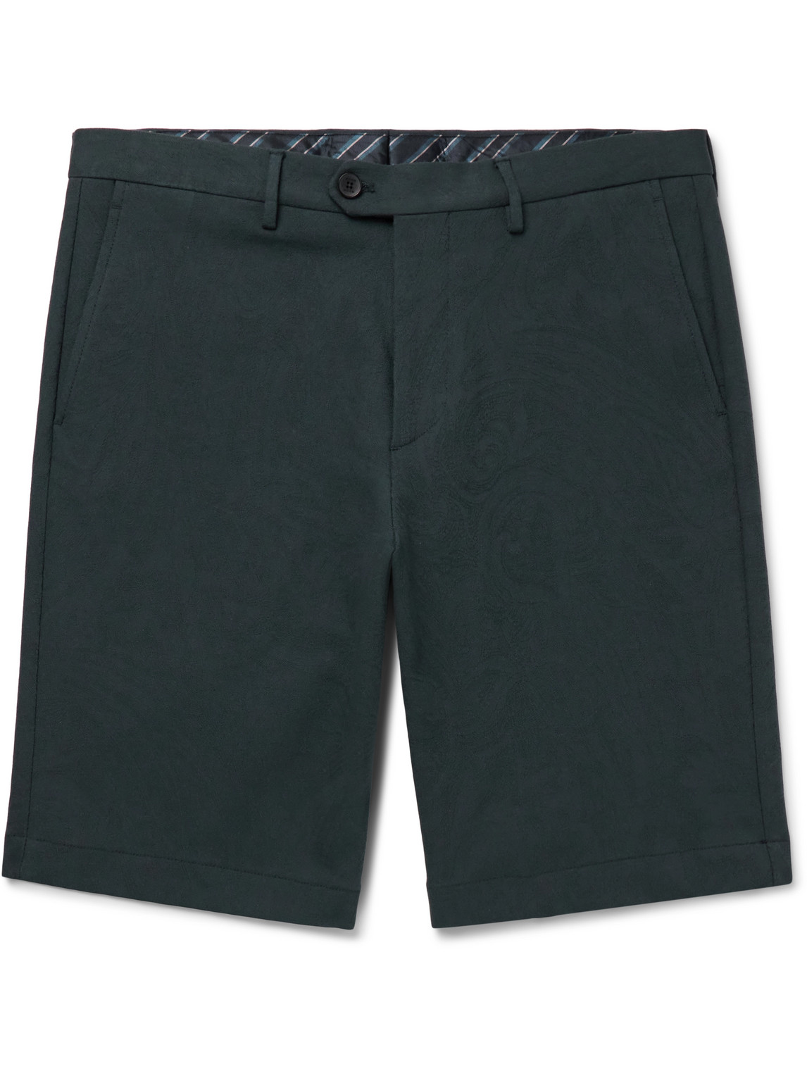 Etro - Straight-Leg Cotton-Blend Jacquard Bermuda Shorts - Men - Blue - IT 48 von Etro