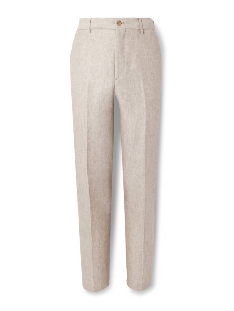 Etro - Tapered Linen and Wool-Blend Trousers - Men - Neutrals - IT 52 von Etro