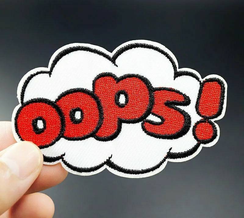 Gestickter Aufnäher Oops Cartoon Speech Bubble von EtsyExclamation