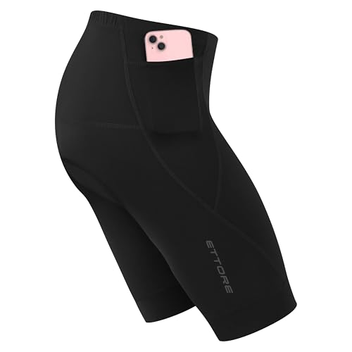 Ettore Damen Radhose Mit Polsterung Und Tasche Atmungsaktiv Schnell Trocknend Für Rennräder Und Fahrräder - Arrow - Schwarz - L von Ettore