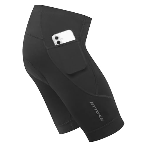Ettore Herren Radhose Mit Polsterung Und Tasche Atmungsaktiv Schnell Trocknend Für Rennräder Und Fahrräder - Arrow - Schwarz - M von Ettore