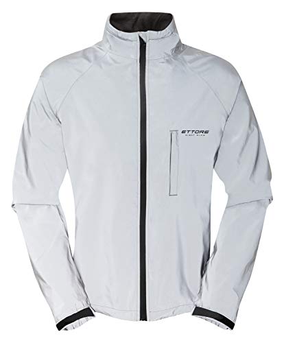 Ettore Herren Fahrradjacke wasserdicht atmungsaktiv High-Vis reflektierende Silber - Night Glow - M von Ettore