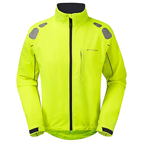 Ettore Wasserdichte Atmungsaktive Herren Fahrradjacke Hohe Sichtbarkeit Hi-Vis - Gelb - Night Eagle II - L von Ettore
