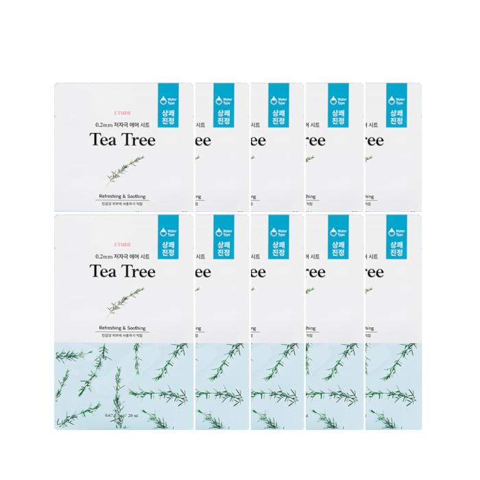 ETUDE - 0.2 Therapy Air Mask (New) - 1pc - Tea Tree (10ea) Set von Etude