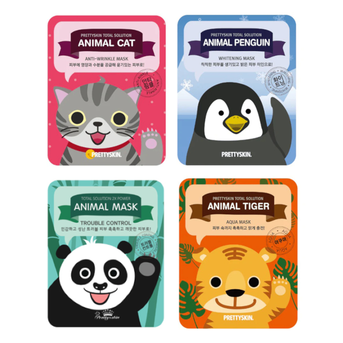 PRETTYSKIN - Total Solution Animal Mask Trial Set (4pcs) von PRETTYSKIN