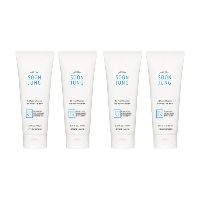 ETUDE - Soon Jung 5.5 Foam Cleanser - 150ML - White (4ea) Set von Etude