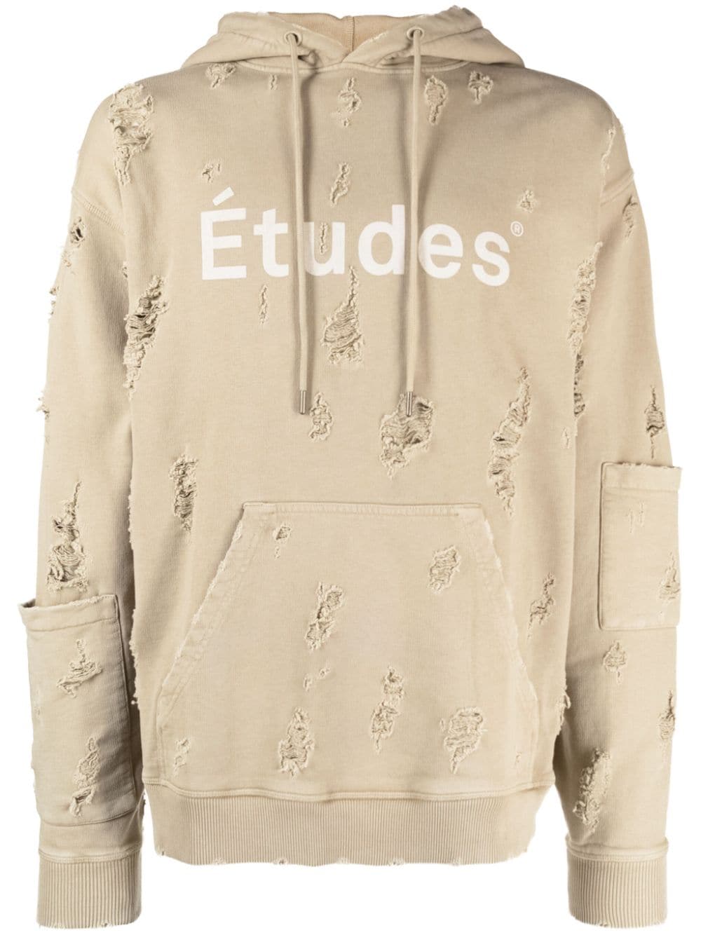 Etudes Ensemble Hoodie im Distressed-Look - Braun von Etudes