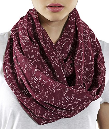 Etwoa Mathematic Education Infinity Scarf Circle Loop Schlauchschal - Rot - Large von Etwoa