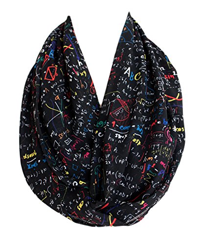Etwoa Mathematic Education Infinity Scarf Circle Loop Schlauchschal - Schwarz - Large von Etwoa