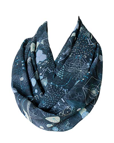 Etwoa Sacred Geometrie Symbole Infinity Schal Circle Loop Schlauchschal, Marineblau, Large von Etwoa