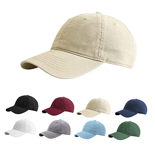 Etyepoh Baseball Cap Unisex Vintage Basecap Herren Damen Kappe Verstellbare Baumwolle Baseball Mütze (C-beige, one Size) von Etyepoh
