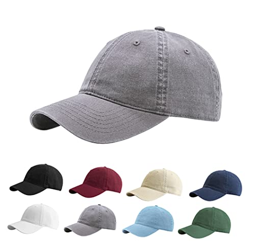 Etyepoh Baseball Cap Unisex Vintage Basecap Herren Damen Kappe Verstellbare Baumwolle Baseball Mütze (C-grau, one Size) von Etyepoh