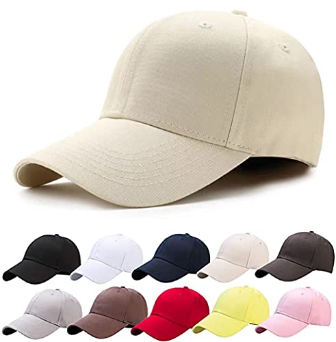 Etyepoh Baseball Cap für Herren und Damen, Unisex Kappe Verstellbar Reine Farbe Baseboard Baseballkappe Mütze (A-beige 02, one Size) von Etyepoh