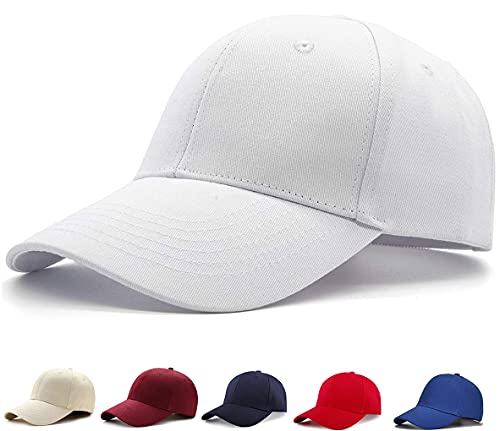 Etyepoh Baseball Cap für Herren und Damen, Unisex Kappe Verstellbar Reine Farbe Baseboard Baseballkappe Mütze (A-weiß) von Etyepoh
