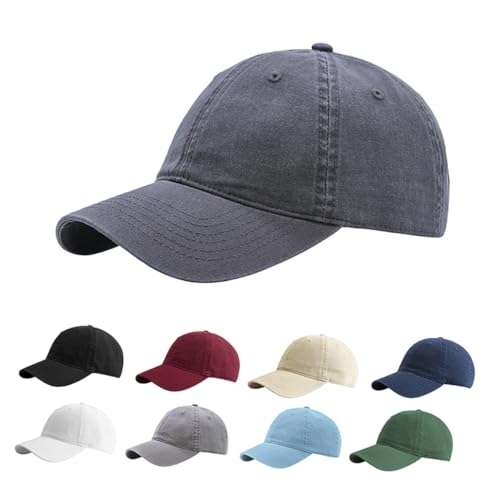 Etyepoh Baseball Cap für Herren und Damen, Unisex Kappe Verstellbar Reine Farbe Baseboard Baseballkappe Mütze (C-dunkelgrau, one Size) von Etyepoh