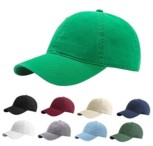 Etyepoh Baseball Cap für Herren und Damen, Unisex Kappe Verstellbar Reine Farbe Baseboard Baseballkappe Mütze (C-grün01, one Size) von Etyepoh