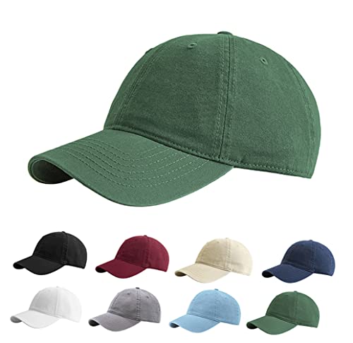 Etyepoh Baseball Cap für Herren und Damen, Unisex Kappe Verstellbar Reine Farbe Baseboard Baseballkappe Mütze (C-grün02, one Size) von Etyepoh