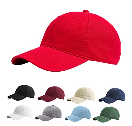 Etyepoh Baseball Cap für Herren und Damen, Unisex Kappe Verstellbar Reine Farbe Baseboard Baseballkappe Mütze (C-rot, one Size) von Etyepoh