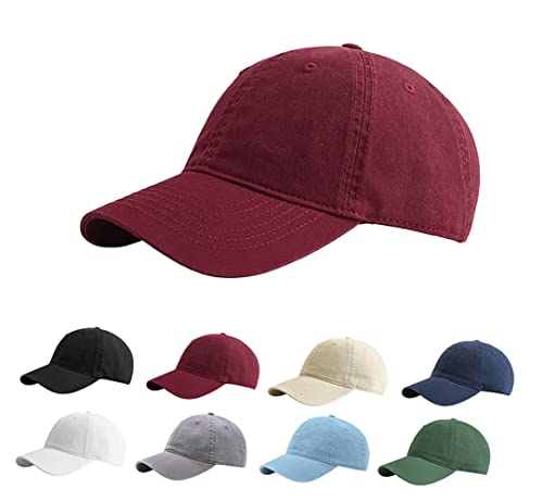 Etyepoh Baseball Cap für Herren und Damen, Unisex Kappe Verstellbar Reine Farbe Baseboard Baseballkappe Mütze (C-weinrot, one Size) von Etyepoh