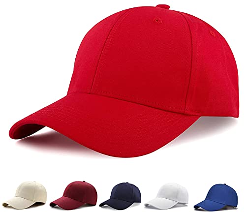 Etyepoh Unisex Kappe - Baseball Cap für Herren und Damen, Verstellbar Reine Farbe Baseboard Baseballkappe Mütze (A-rot) von Etyepoh