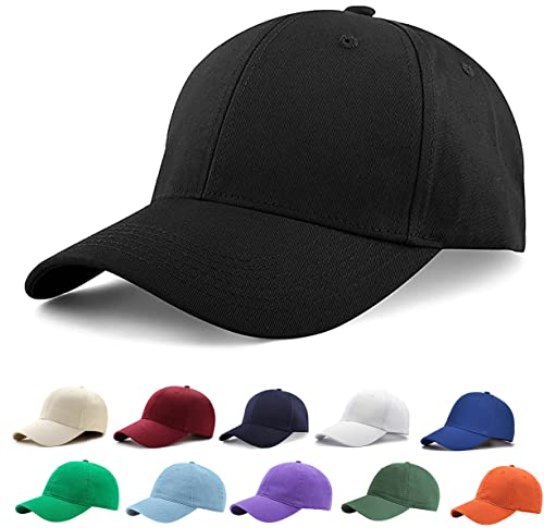 Etyepoh Unisex Kappe - Baseball Cap für Herren und Damen, Verstellbar Reine Farbe Baseboard Baseballkappe Mütze (A-schwarz) von Etyepoh