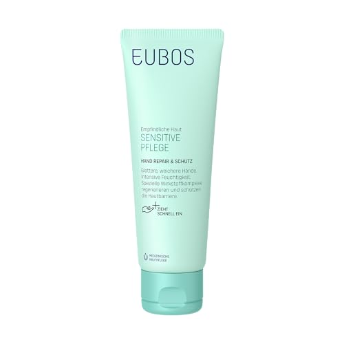 EUBOS SENSITIVE PFLEGE | Hand Repair & Schutz | Pflegende Handcreme für trockene, rissige Hände | Für spürbar glattere und weichere Hände | Hautverträglichkeit dermatologisch bestätigt | 75ml von Eubos