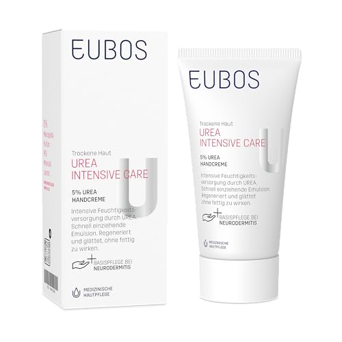 Eubos 5% UREA Handcreme für trockene Haut Hautvertäglichkeit dermatologisch bestätigt, Verbesserung Hydratationsfähigkeit der Haut, Spezial-Pflegecreme, 75 ml von Eubos