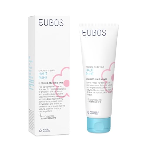 Waschgel für Haut und Haare von Babyhaut in Ruhe: reinigt sanft trockene Haut von Kindern und Babys | auch bei Neurodermitis | Zur Verwendung als Duschgel oder Shampoo | 125 ml von Eubos