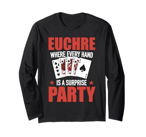 Euchre Männer Frauen Kartenspiel Apparel Trick Bower Block Langarmshirt Euchre Männer Frauen Kartenspiel Apparel Trick Bower Block Langarmshirt von Euchre Turnier Design