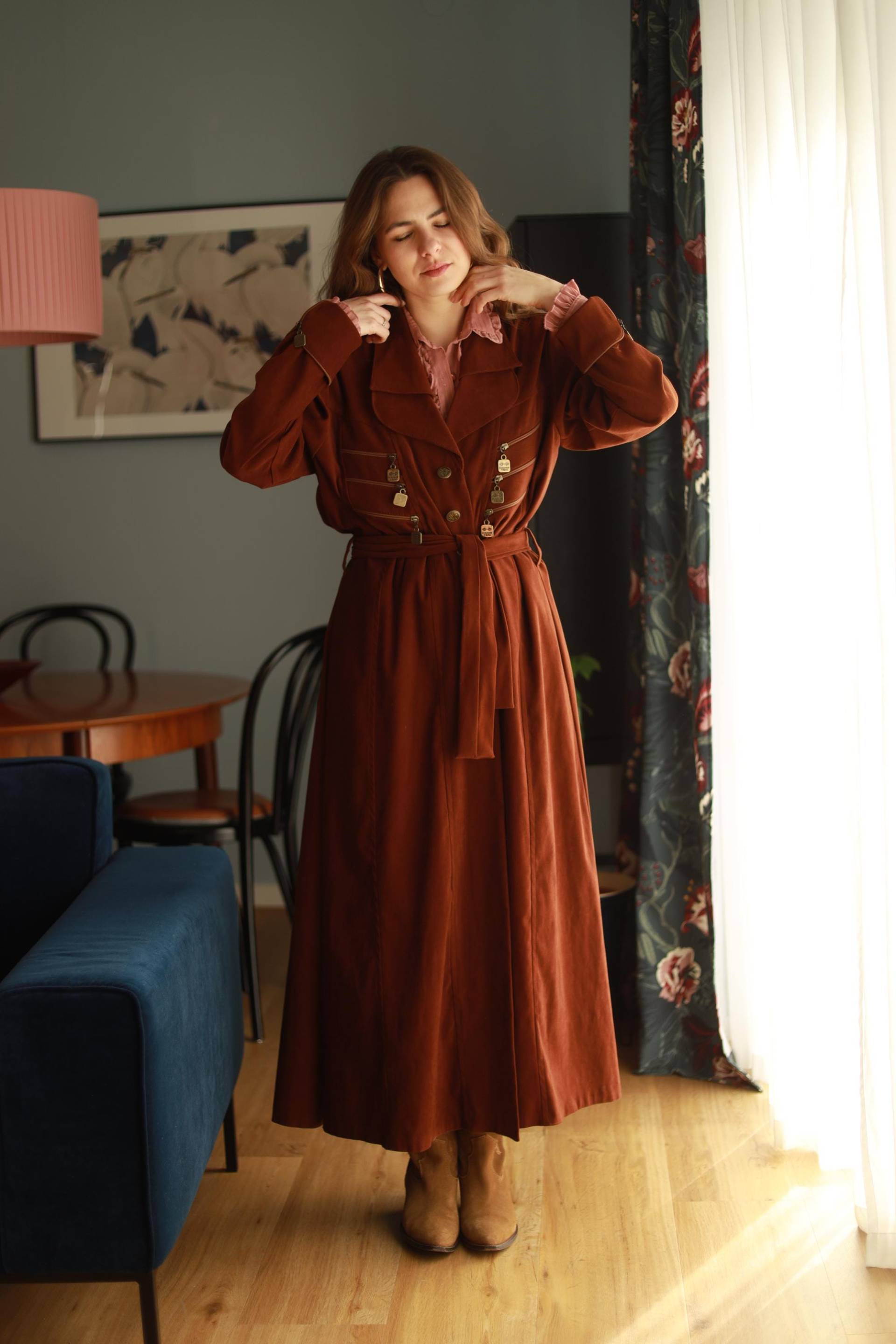 Vintage Hang Ten 70S Mantel Trenchcoat Braun | Western Boho Retro 70Er 80Er Jahre Damen M 38-40 Safari Stil Rarität von EugenieVintageStudio