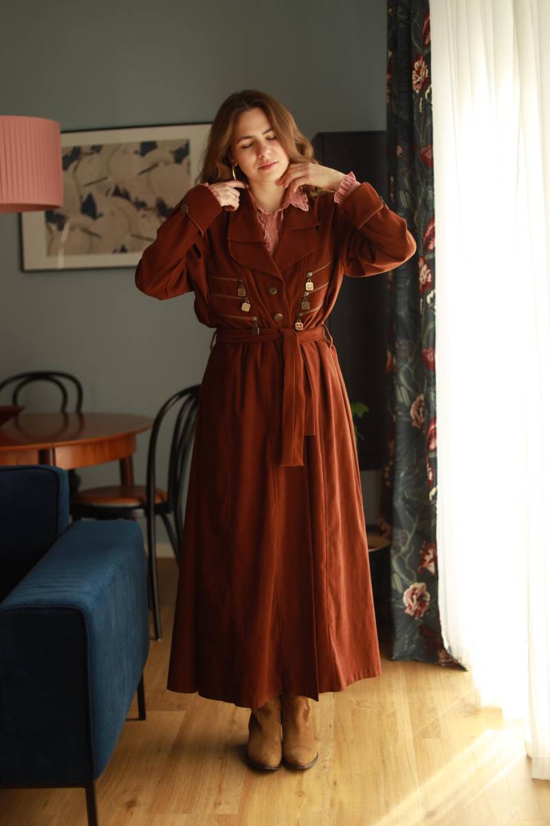 Vintage Hang Ten 70S Mantel Trenchcoat Braun | Western Boho Retro 70Er 80Er Jahre Damen M 38-40 Safari Stil Rarität von EugenieVintageStudio