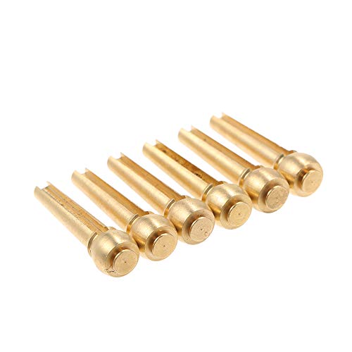 Solid Messinggitarrenstifte Akustikgitarre Messing String Posts Erhöhen Sie die Schnur Lautstärkegitarrengitarren -Bridge -Stifte mit 6pcs für Akustikgitarre von Eujgoov