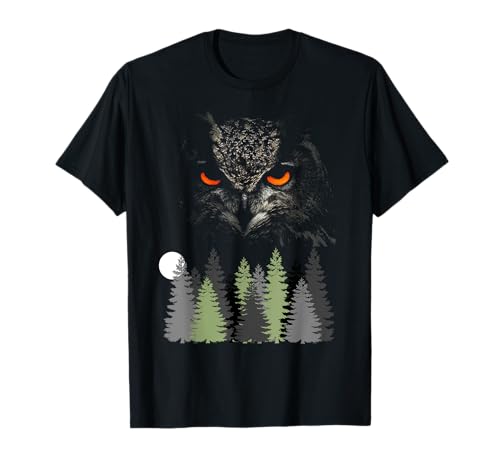 Eule Retro Eye Herren Damen Kinderkleidung Nacht Kiefer T-Shirt von Eule Retro Augengeschenk